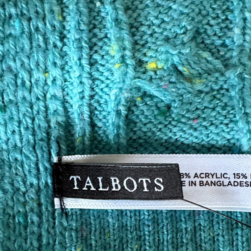 Talbots Heather Tweed Cable Knit Scarf - Picture 5 of 8